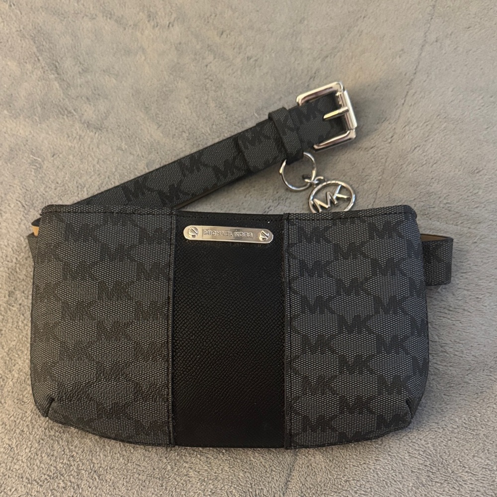 Michael Kors Black and Gray Belt Bag